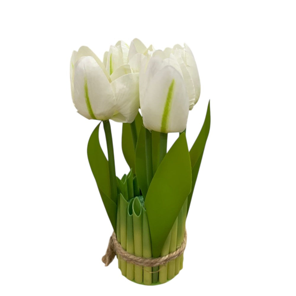 Buchet decorativ 5 Lalele artificiale , 18 cm