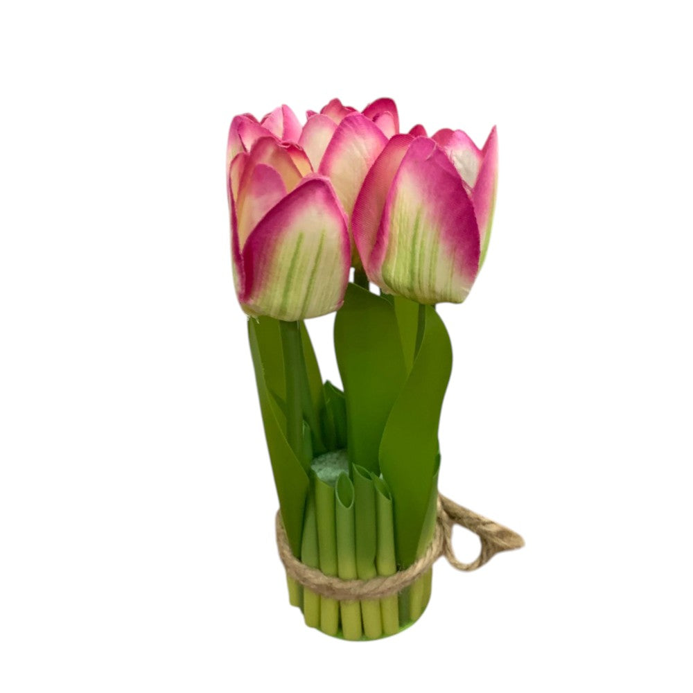Buchet decorativ 5 Lalele artificiale , 18 cm