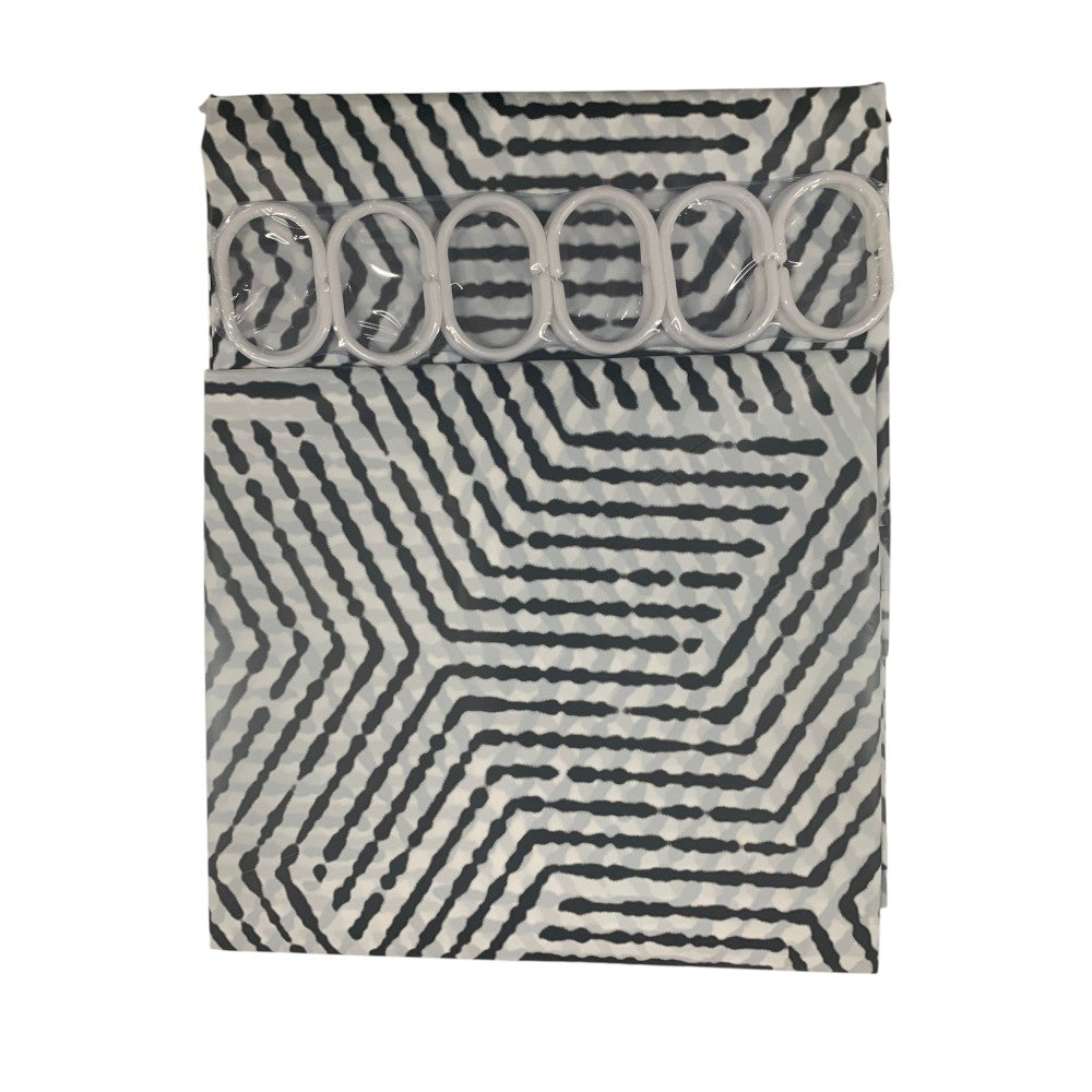 Perdea pentru dus sau cada, cu 12 inele incluse, fixare pe bare,Diverse Modele, 180 x 180 cm