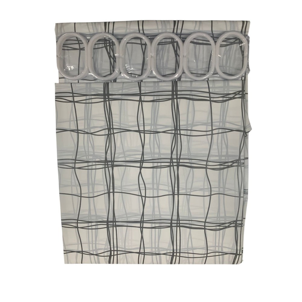 Perdea pentru dus sau cada, cu 12 inele incluse, fixare pe bare,Diverse Modele, 180 x 180 cm