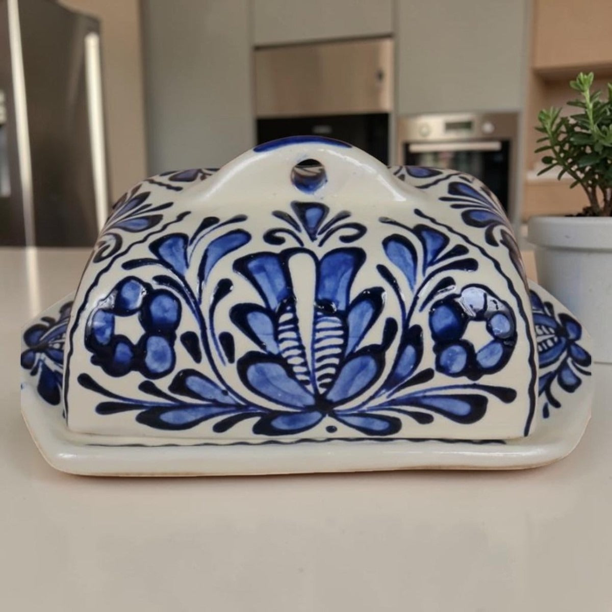 Suport de unt din ceramica pictat manual Traditional - ceramică de Corund , 19x12x8 cm