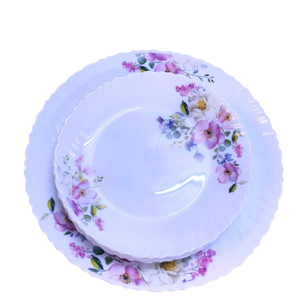 Set de tort 7 piese, Platou cu 6 farfurii desert din ceramica 26/19 CM
