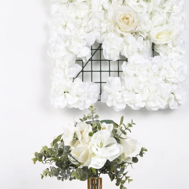 Panou cu Flori Artificiale, Alb, 60x40 cm