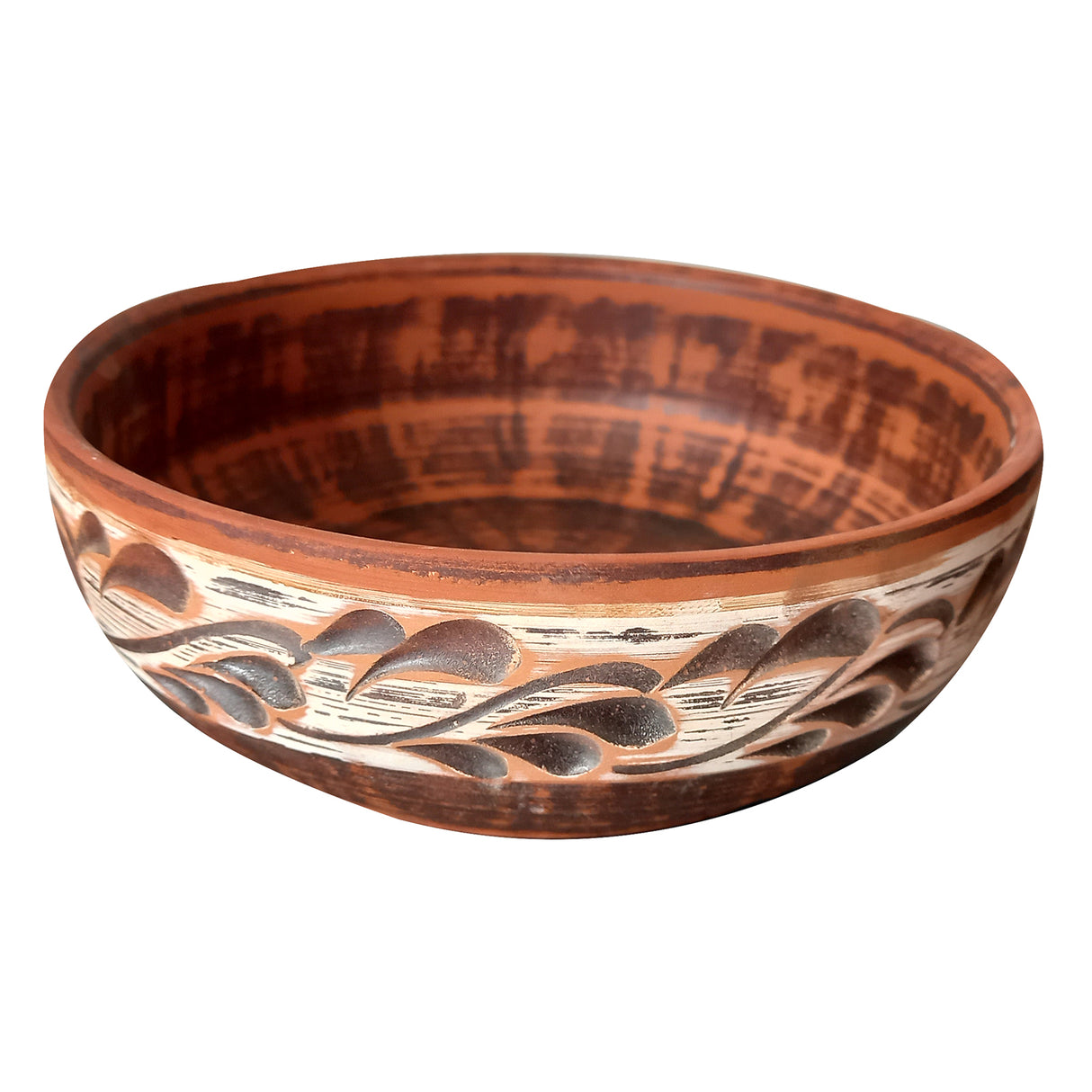 Bol din Angob, Lut rosu, 500 ml, 16x5 cm