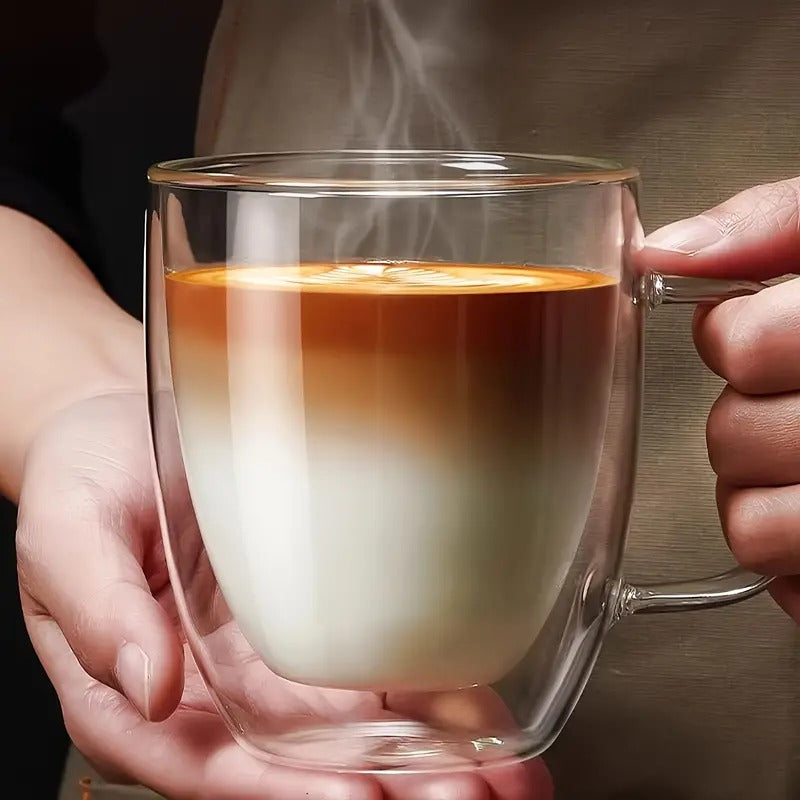 Cana de Cafea cu Pereti Dubli, Sticla Termorezistenta, 250ml ST1