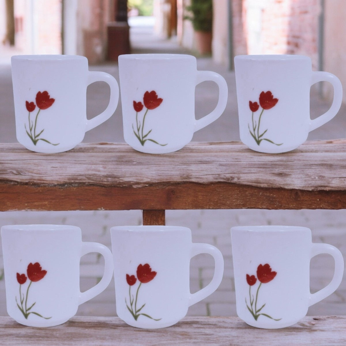 Set 6 piese, Opal, Model Lalele , Farfurii / Cani/ Boluri