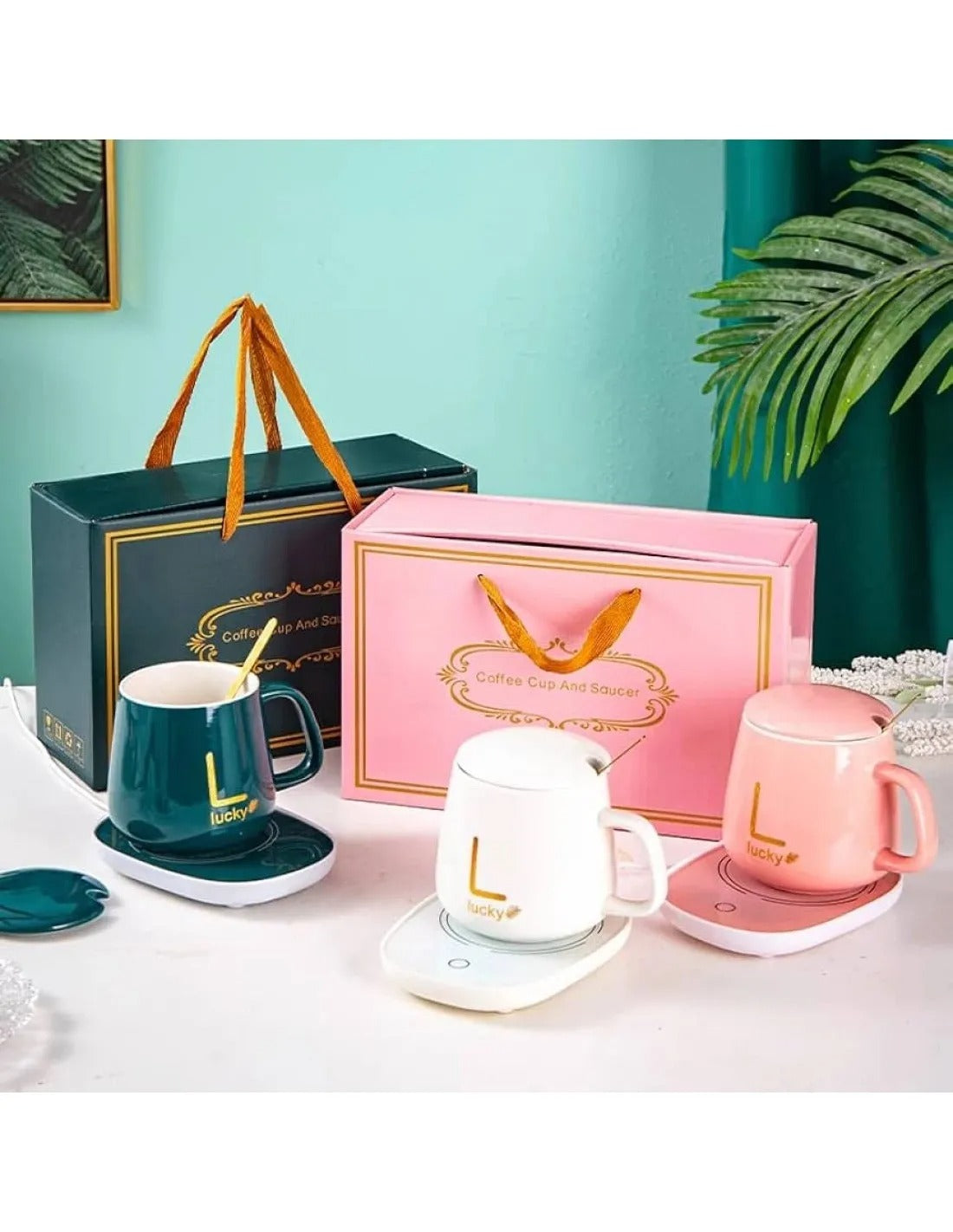 Cana Ceramica cu Incalzitor si Lingurita