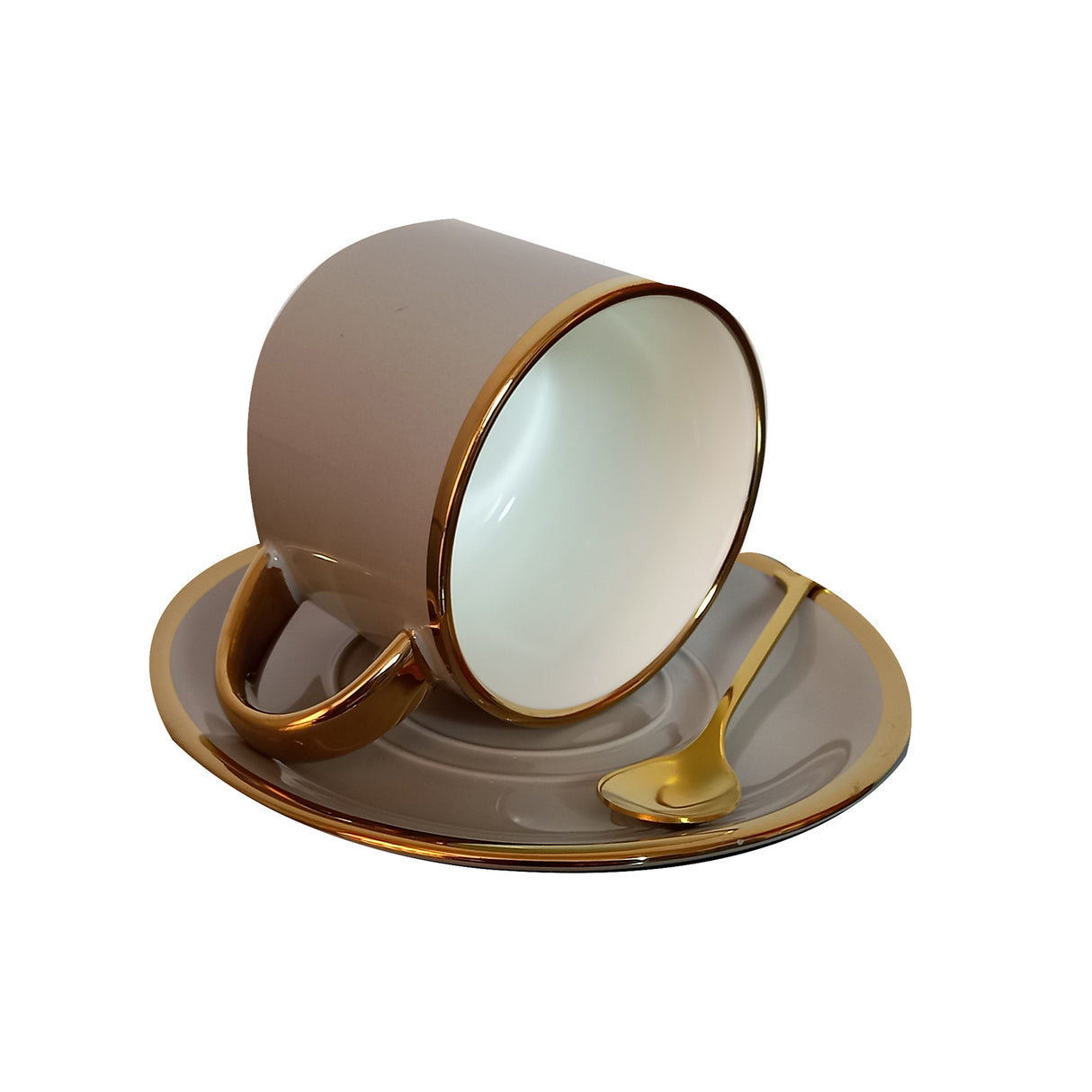 Cana cu Farfurioara si Lingurita, Ceramica, 200 ml