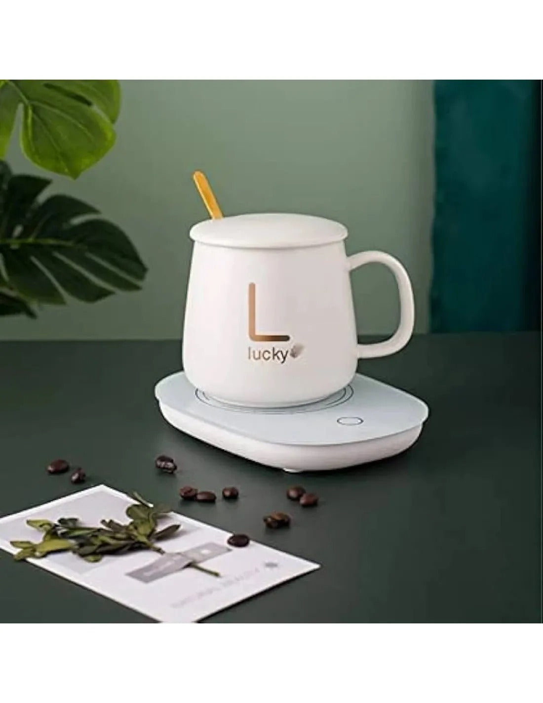 Cana Ceramica cu Incalzitor si Lingurita