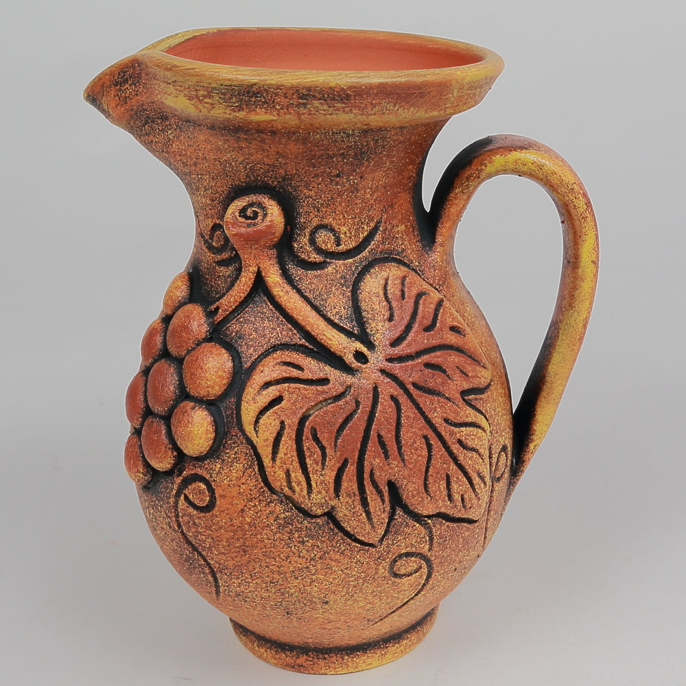 Cana pentru vin, confectionata manual, Ceramica, Maro, 1l