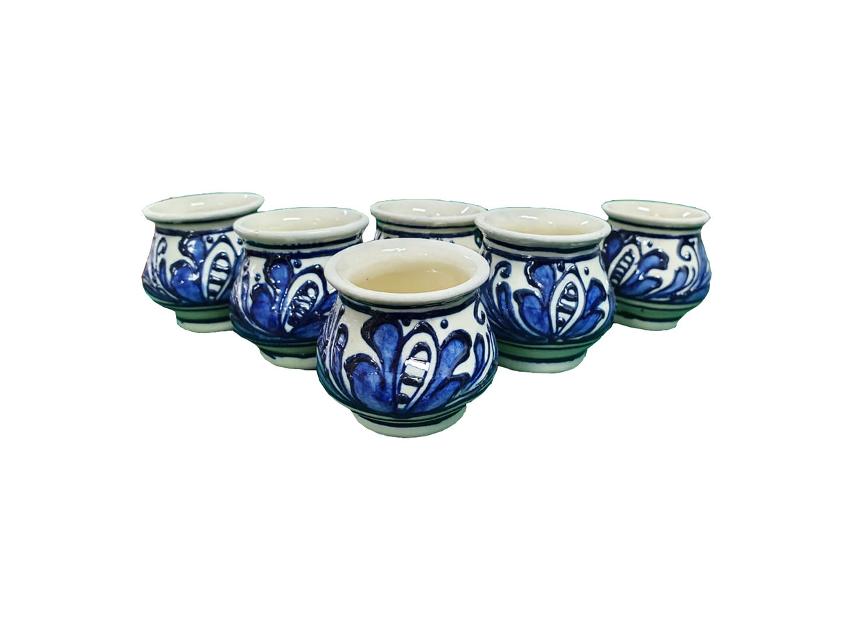Set 6 Cesti Traditionale de Tuica din Ceramica, 50 ml