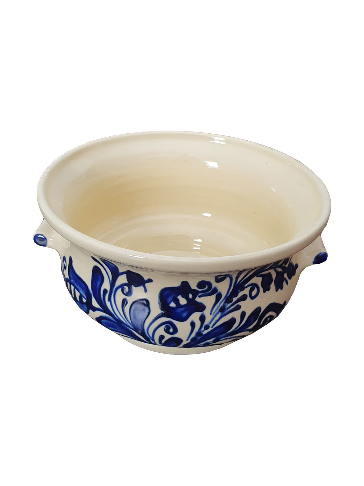 Castron/Bol cu Manere din Ceramica, Motiv Traditional, 15 cm , 700 ml