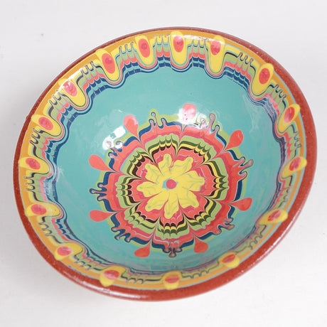 Castron din Ceramica, pictat manual, Multicolor, 500ml, 14.5 cm