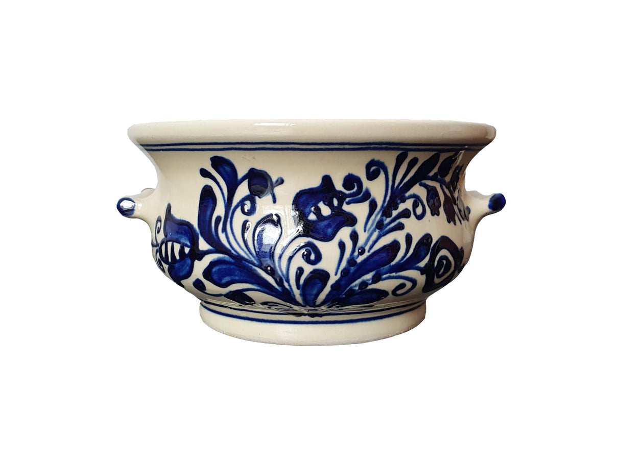 Bol cu Manere din Ceramica, Motiv Traditional, 15 cm
