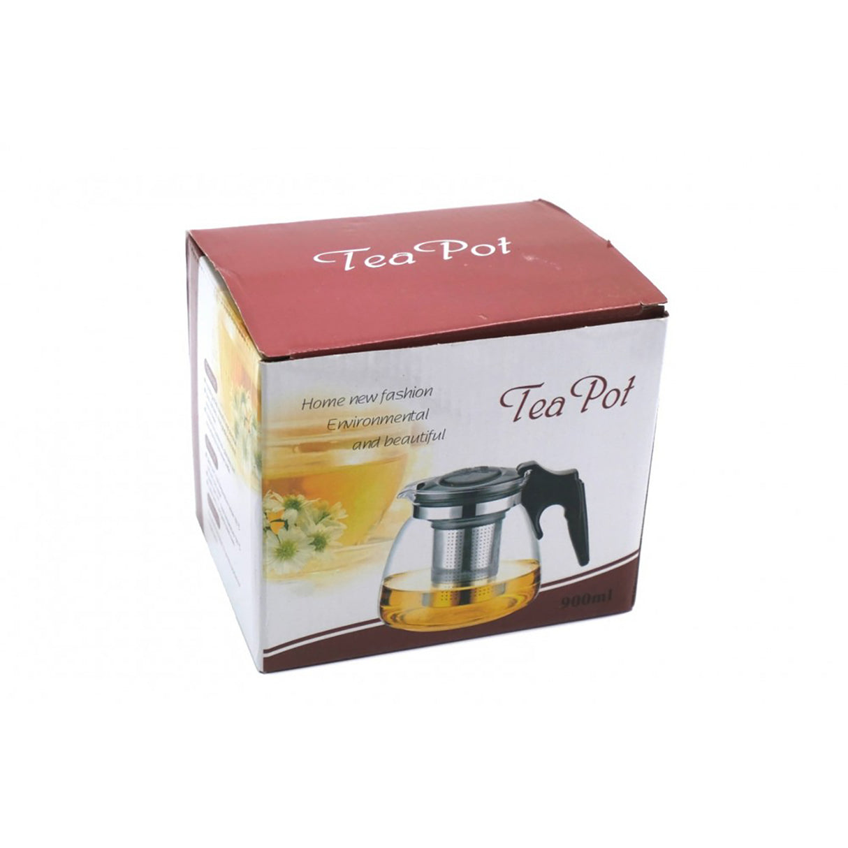 Ceainic cu infuzor, Metal si Sticla, 900 ml