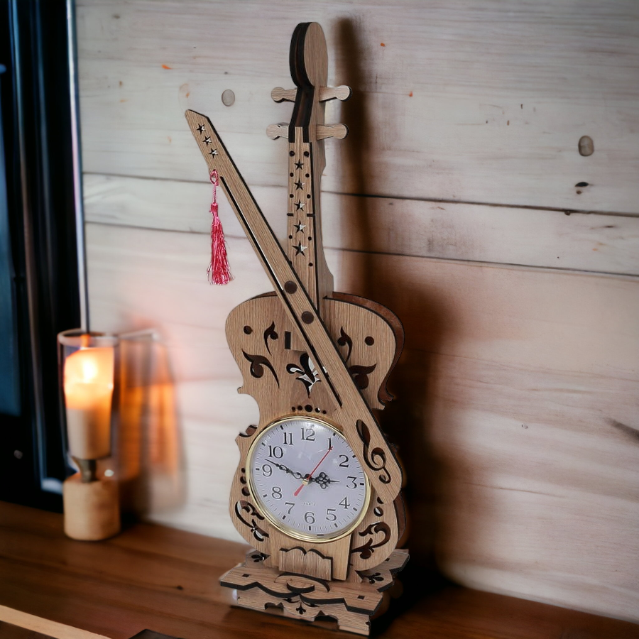 Ceas din Lemn, Model Vioara, 56 cm