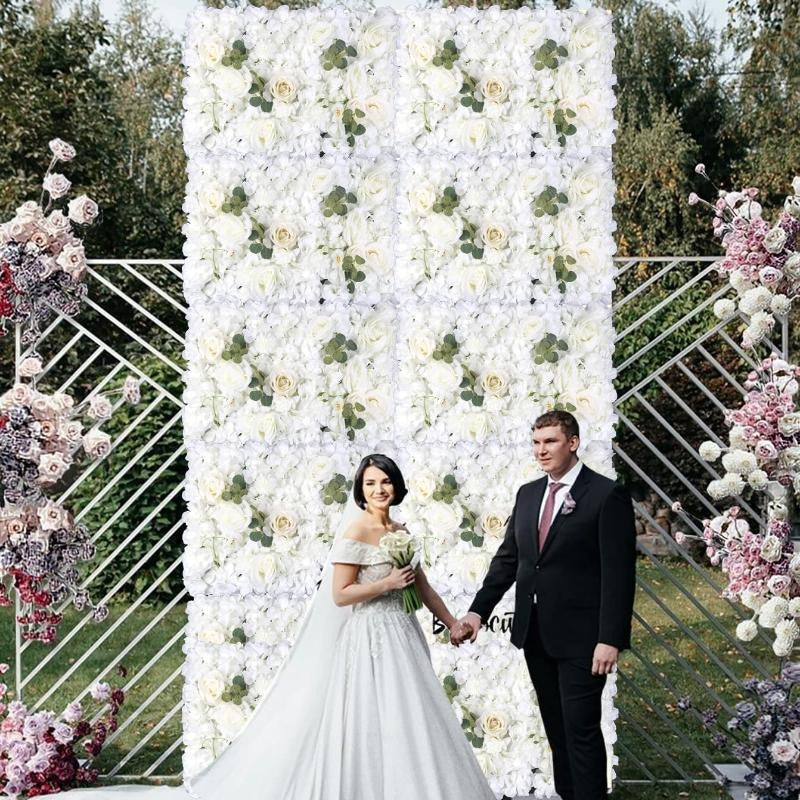 Panou cu Flori Artificiale, Alb, 60x40 cm