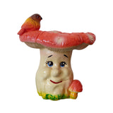 Ciuperca decorativa de gradina, Ceramica, Rosie, 20 cm