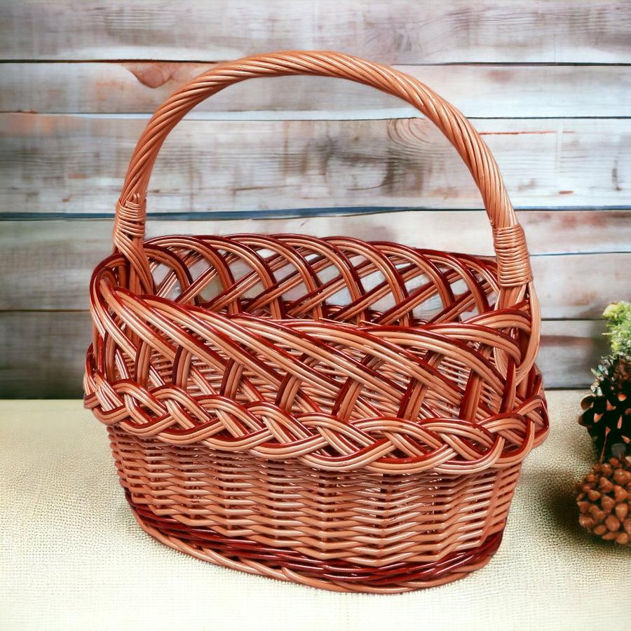 Cos pentru piata din rachita, 35 x 20 x 22 cm