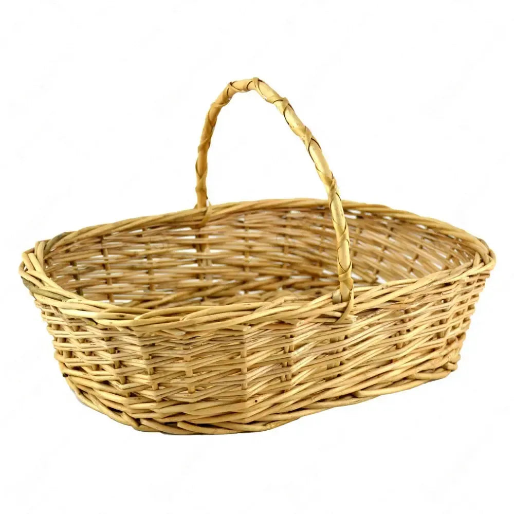 Cos Pomana cu maner impletit din Rachita, 34x22x20 cm