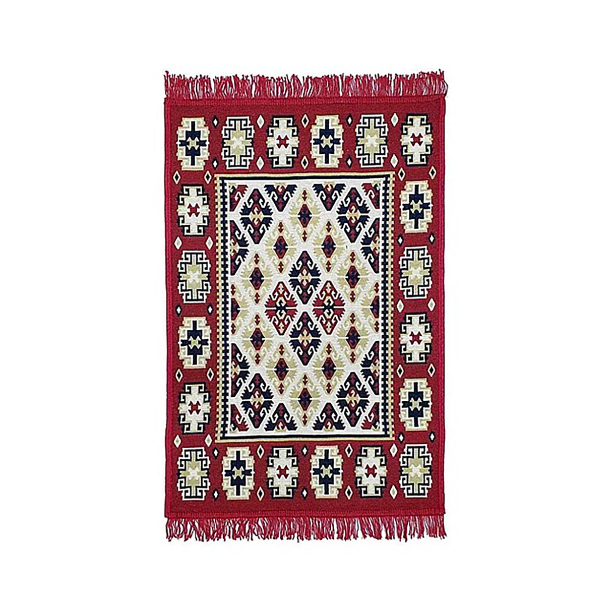 Covor rustic, Roșu, Bumbac, 60x90 cm