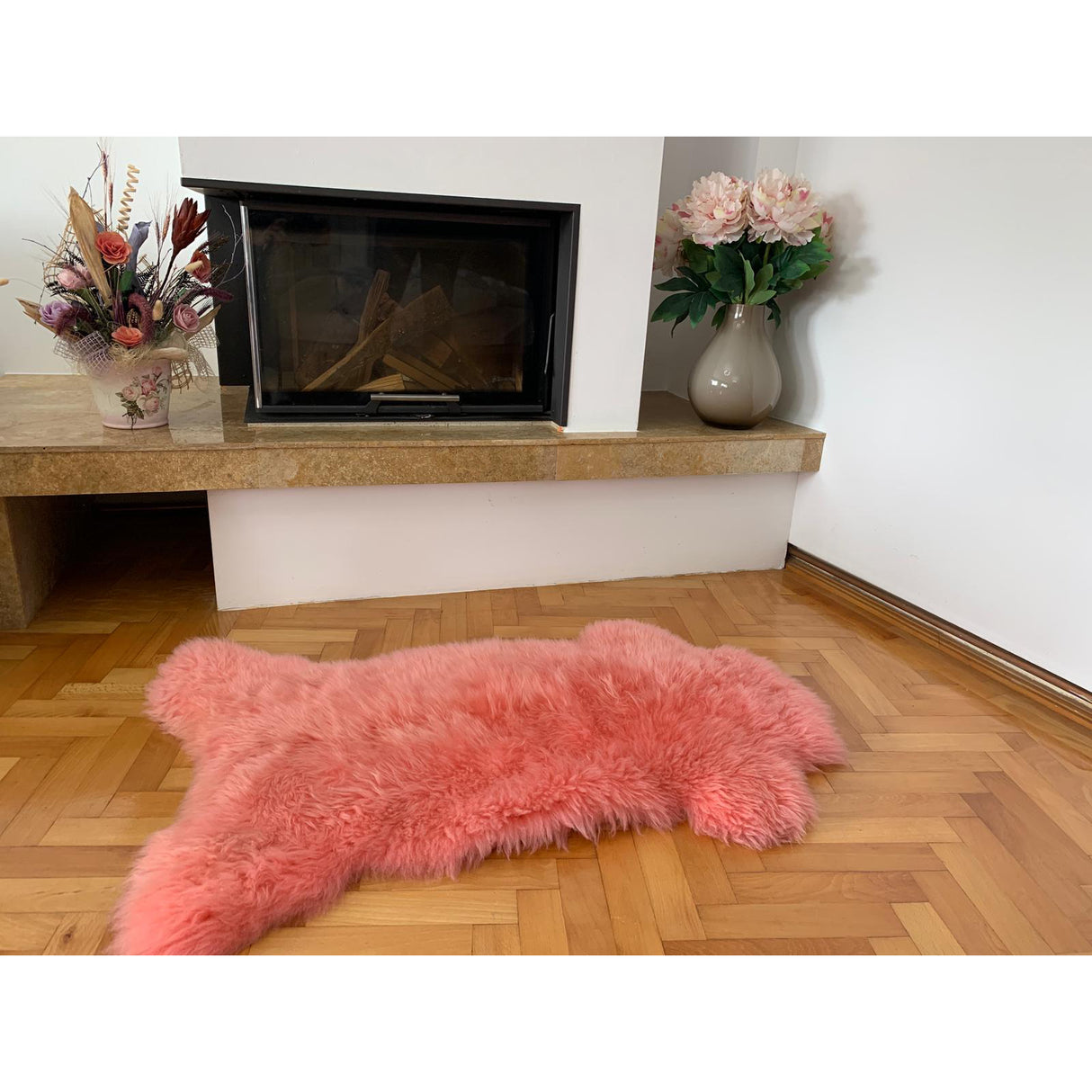 Covoras din Blana Naturala de Oaie, 110X60 cm