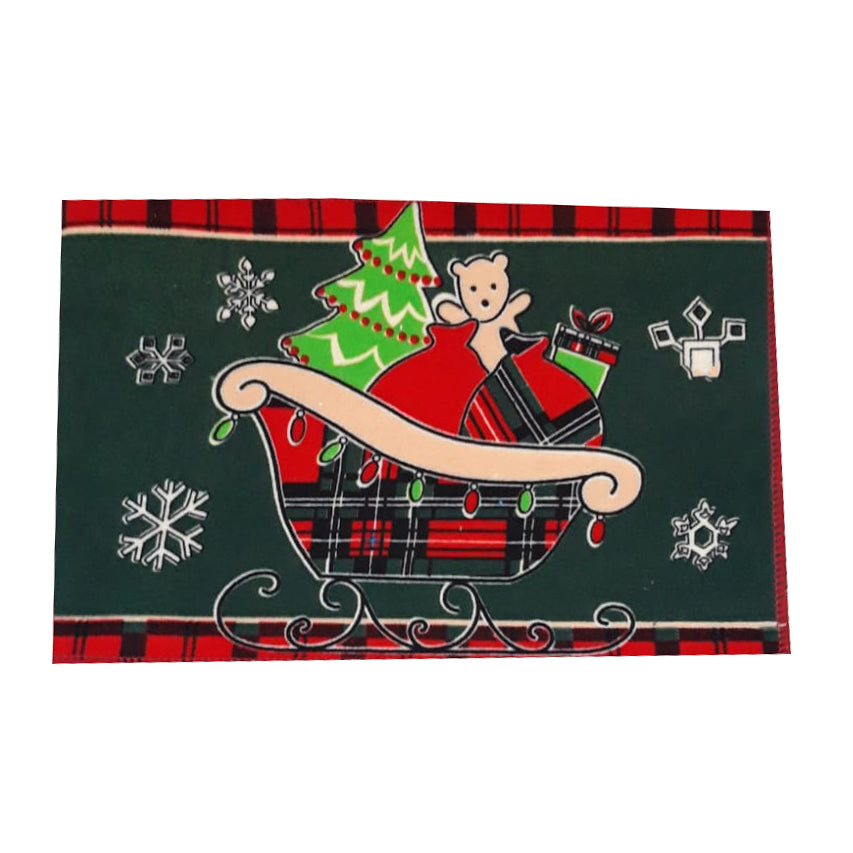 Covoras intrare textil, model Craciun, 58 x 38 cm