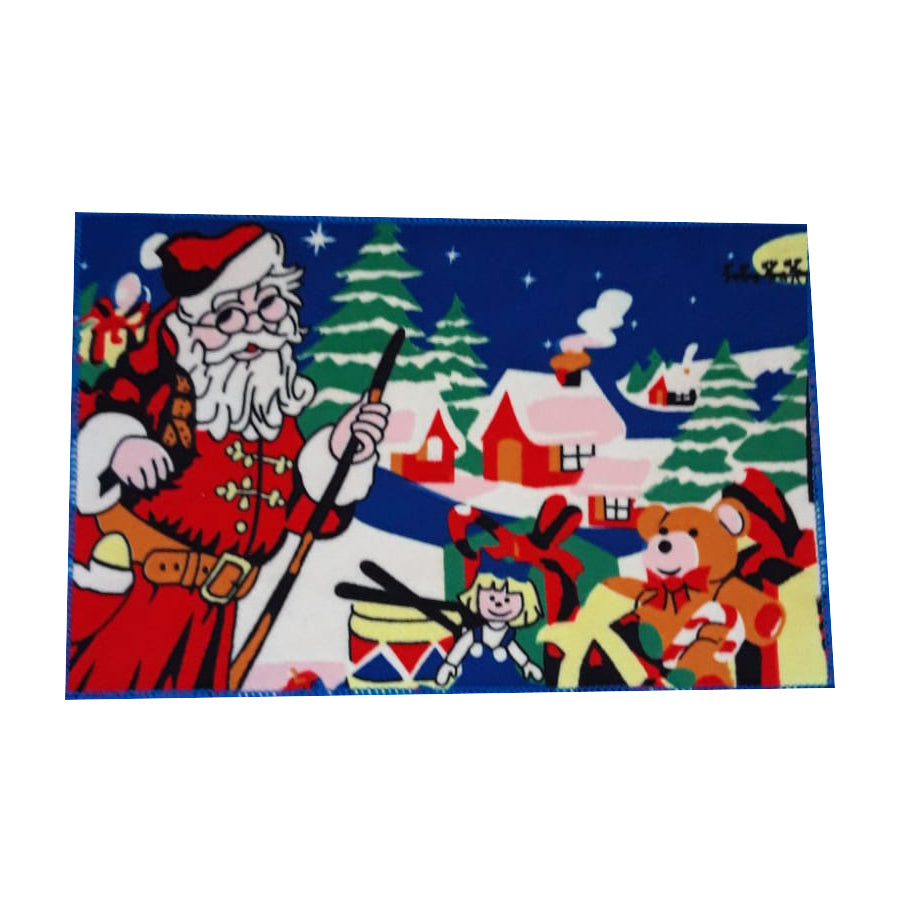 Covoras intrare textil, model Craciun, 58 x 38 cm