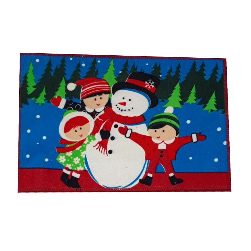 Covoras intrare textil, model Craciun, 58 x 38 cm