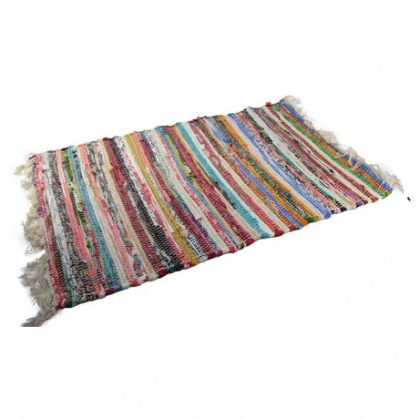 Covoras tesut din Bumbac, Traditional, Etno, Multicolor, 50x80 cm