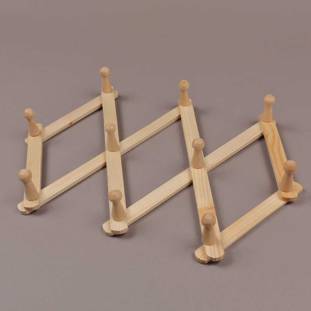 Cuier Extensibil din Lemn cu 10 Carlige, 32 cm