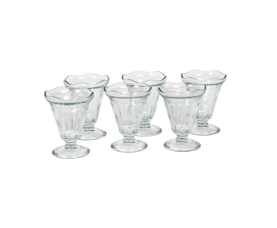 Set 6 cupe cu picior din sticla pentru Inghetata, 235 ml