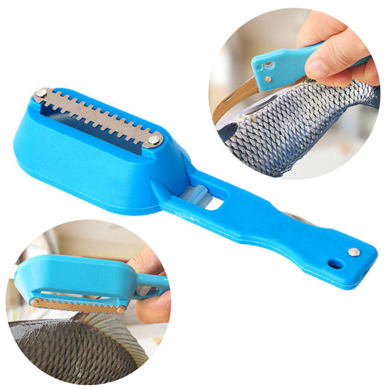 Curatator Special pentru Solzii de Peste, cutit, 2 lame, recipient colectare solzi,plastic, bucatarie