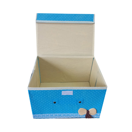 Cutie pentru depozitere din material Textil, Pliabila, Bleo, 26x20x16 cm