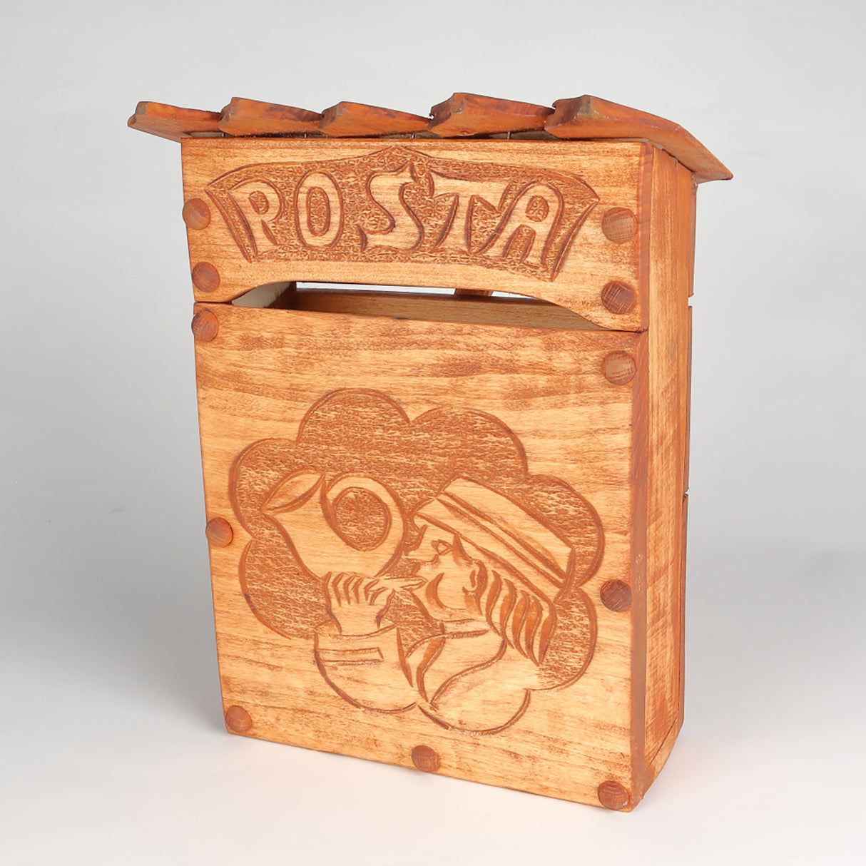 Cutie Postala din Lemn, Maro, 40x27 cm