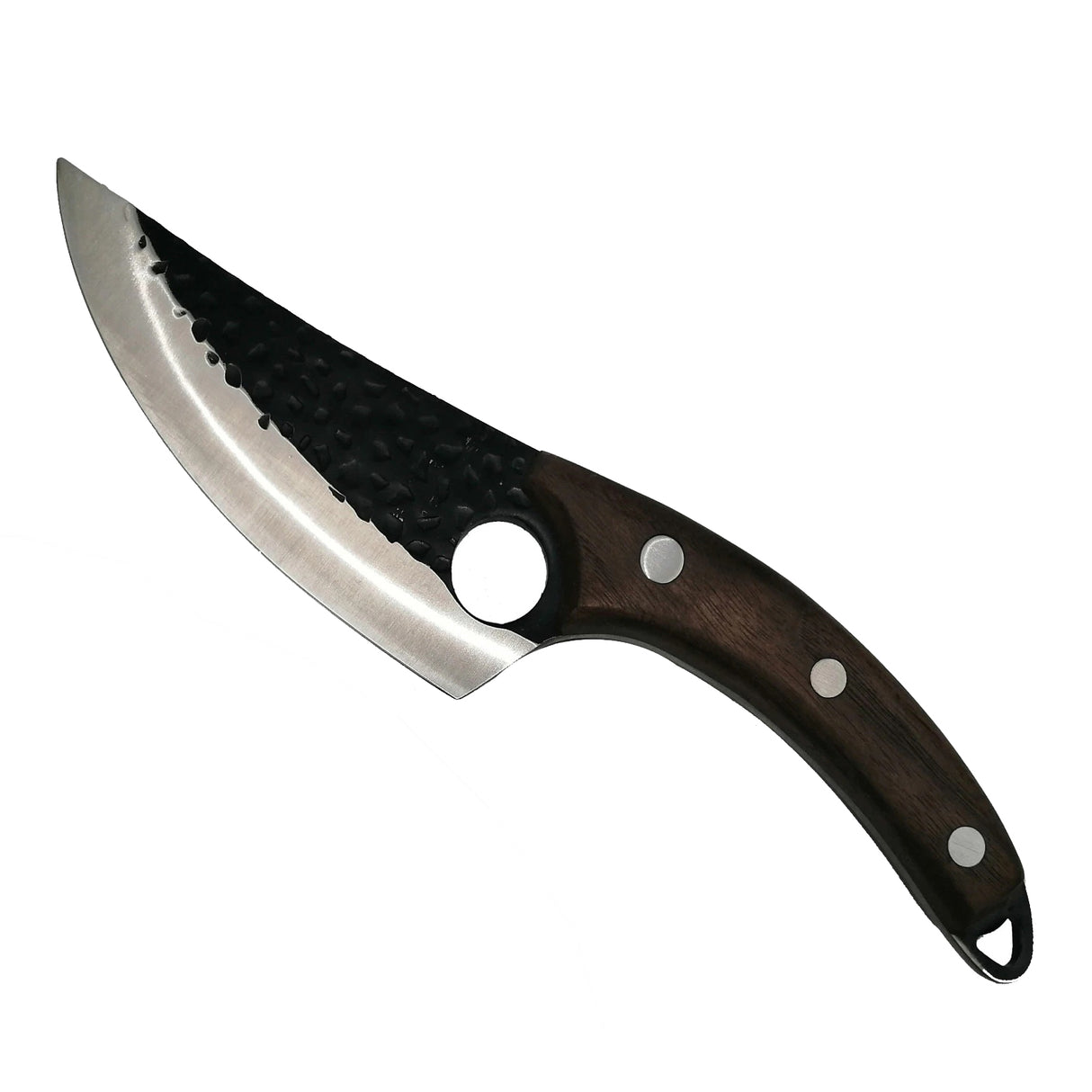 Cutit-Satar, Forjat Manual, Otel Inoxidabil, 27 cm, Maner Lemn Maro