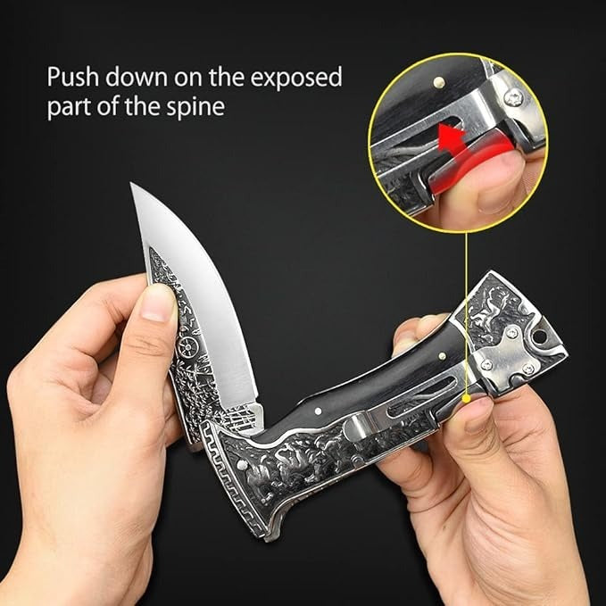 Briceag, otel inoxidabil, argintiu,husa neagra , 27.5 cm , 390 g