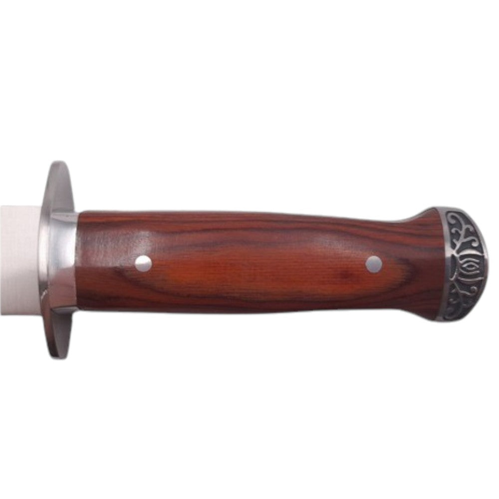 Cutit de vanatoare tip Baioneta cu 2 taisuri, Otel Inoxidabil/Lemn , 280 g ,33cm,