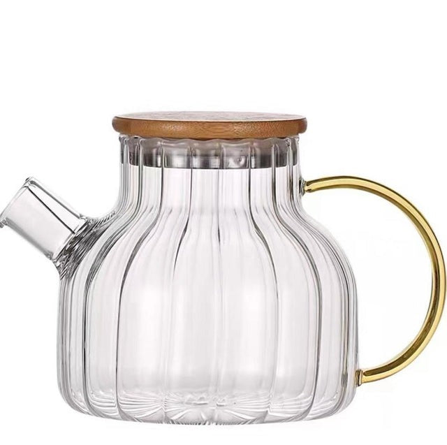 Set 6 Cani cu Infuzor pentru Ceai 300 ml si Ceainic 950 ml , Sticla Termorezistenta