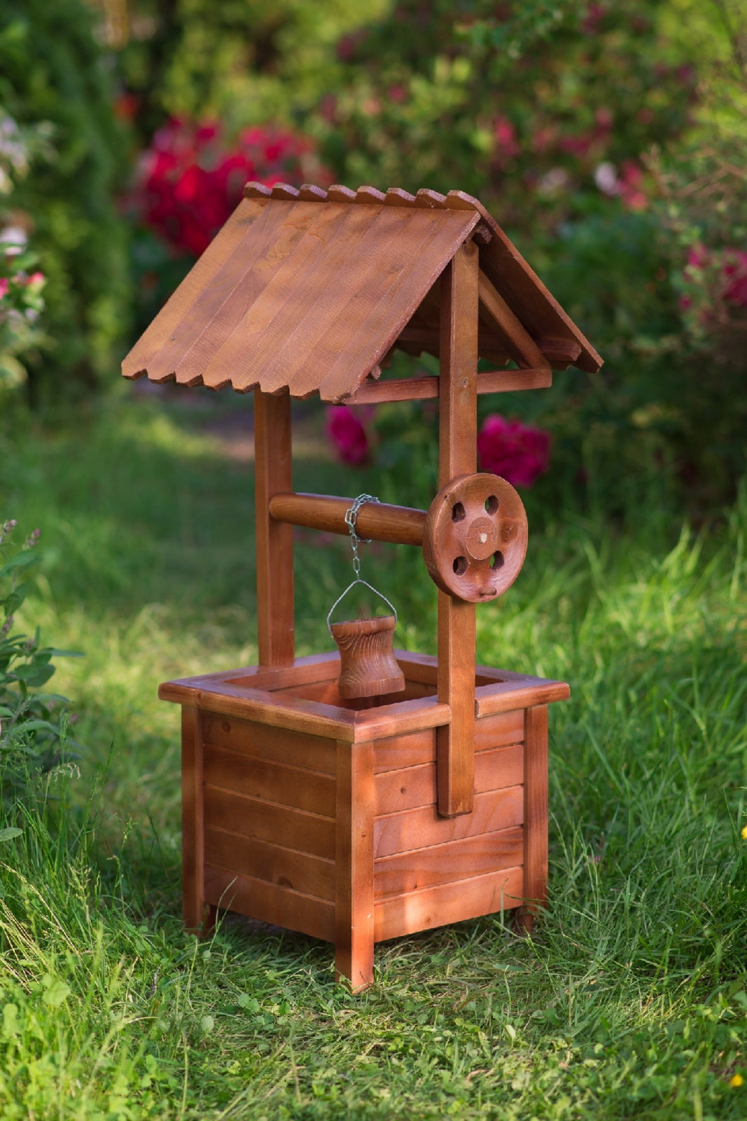 Decoratiune Rustica pentru Gradina, Fantana, Lemn, 90x28x28 cm