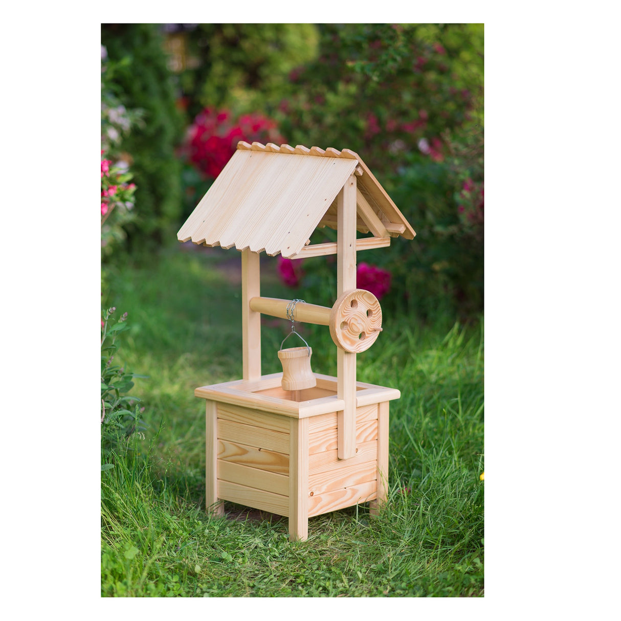 Decoratiune Rustica pentru Gradina, Fantana, Lemn, 90x33x33 cm