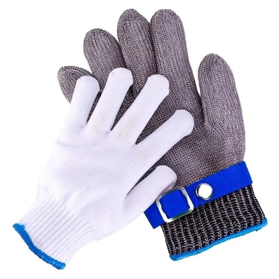 Set 2 Cutite Macelarie Curbate, 27 cm si Manusa Macelarului din Zale, Plasa Anti-Taiere