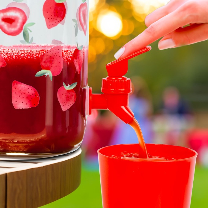 Borcan de limonada cu robinet și set 4 pahare plastic - 3,8 l