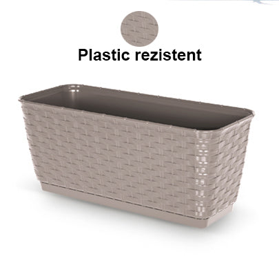 Jardiniera Ratan din Plastic, 39cm
