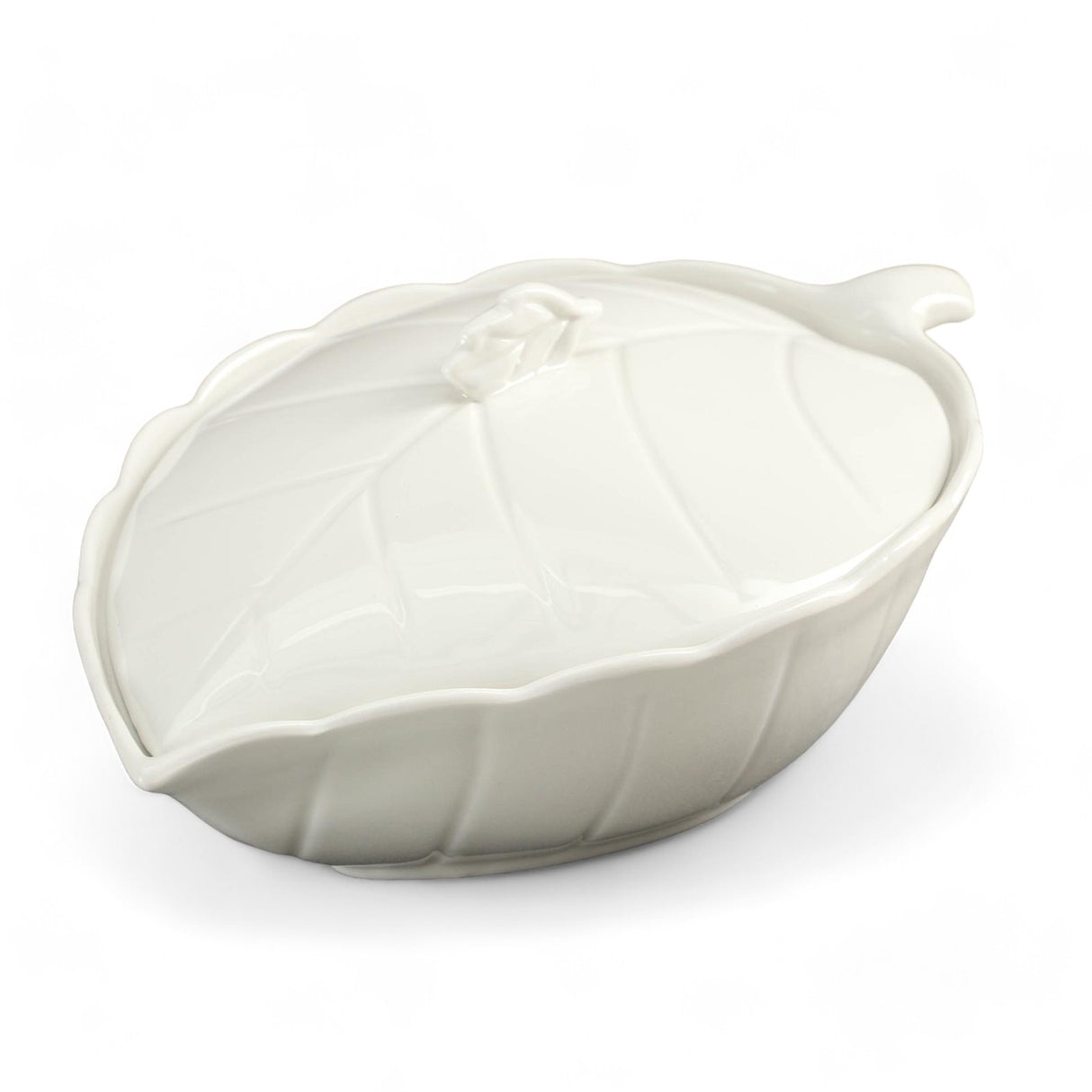 Bol Servire cu Capac Ceramic,Frunza, 35x23cm