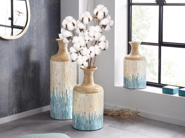 Floare de bumbac artificiala alb - 49 cm