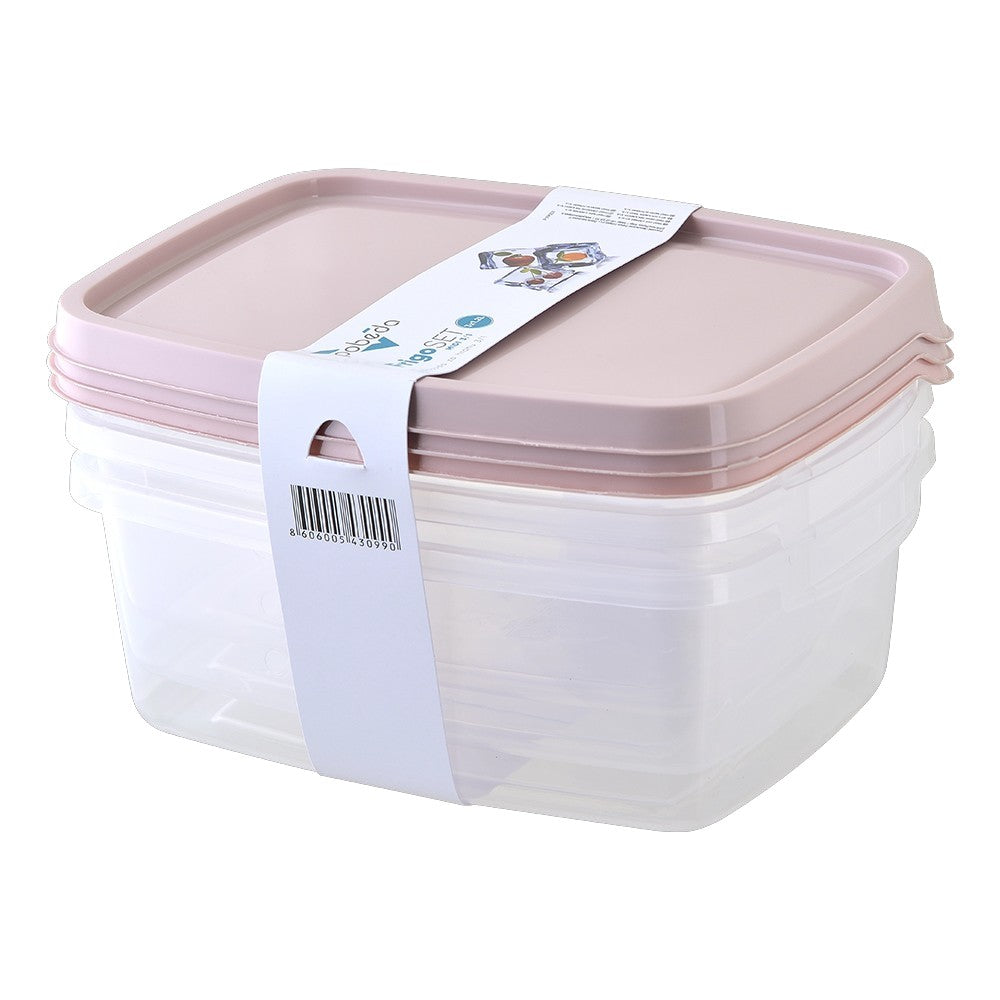 Set 3 cutii alimente, plastic ,1.2 l