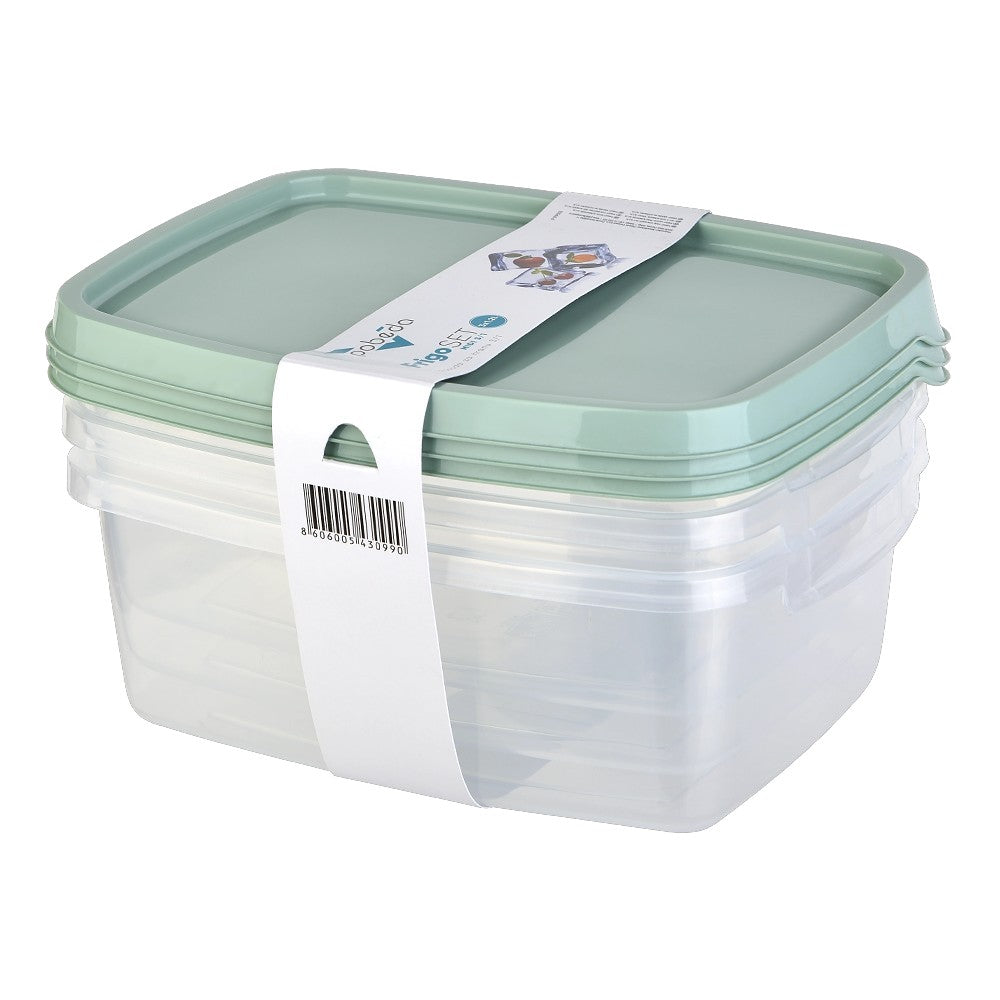 Set 3 cutii alimente, plastic ,1.2 l