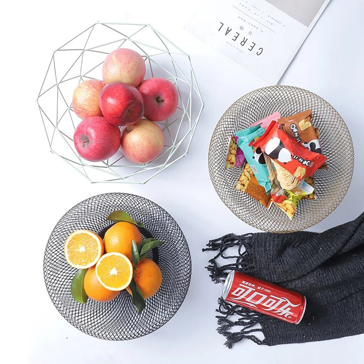 Fructiera din Metal tip Bol, 25x10 cm