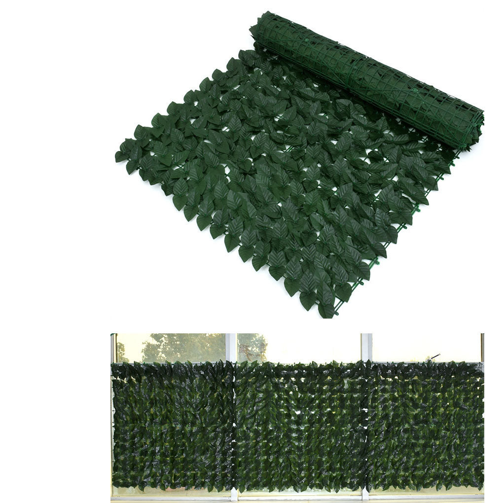 Rulou Artificial de Gard Viu din PE Anti-UV, 100x100 cm, Frunze Verde Inchis